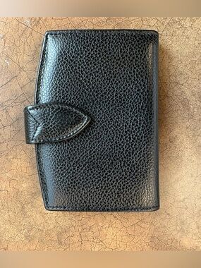 COACH Vintage Madison Card Case 4484 Black Leather Made in Italy 90s Slim Wallet